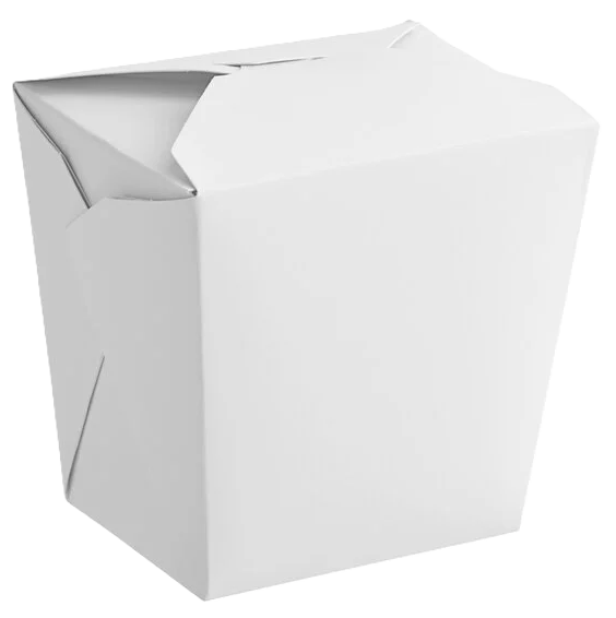 White microwavable paper take-out container 32 oz