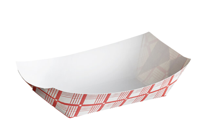 Red & White Paper Food Tray 1 lb.
