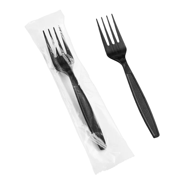 Heavy Weight Wrapped Plastic Fork Black
