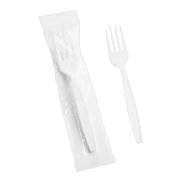 Heavy Weight Wrapped Plastic Fork  White