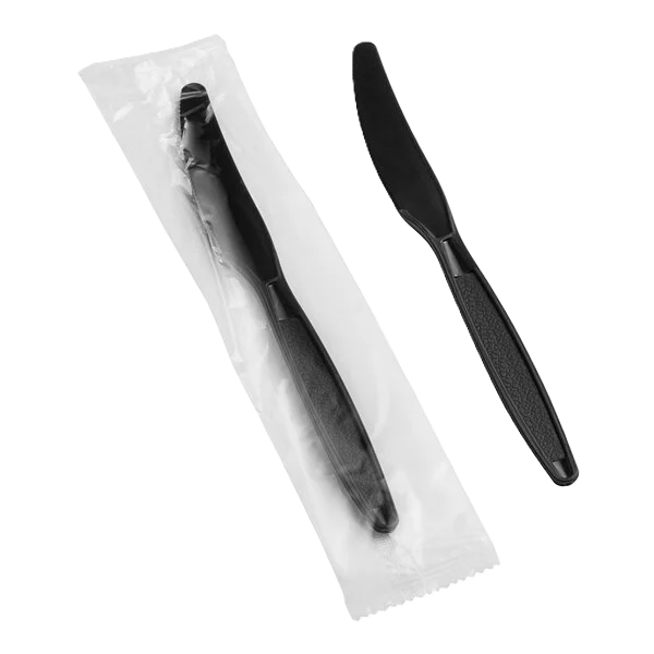 Heavy Weight Wrapped Plastic Knife Black