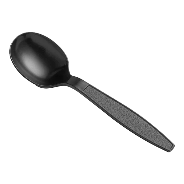 Heavy Weight Plastic Spoon Black