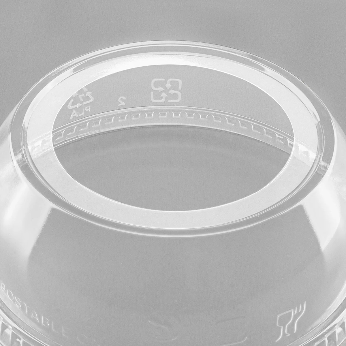 Clear PET Dome Lid with 2" Hole