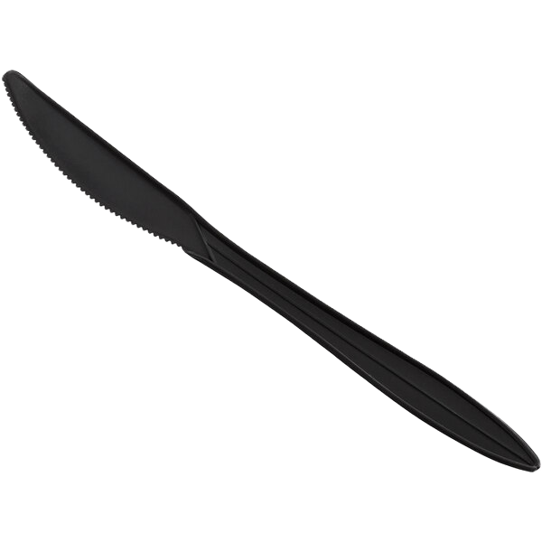 Medium Weight Plastic Knife Black