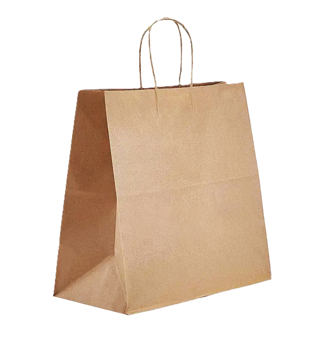Kraft Paper Shopping Bag with Handles Large