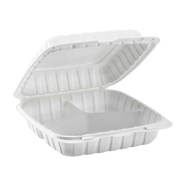 Microwaveable Hinged Take-Out Container 8"x8"-3C