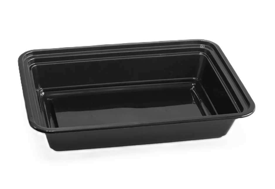 Rectangular Microwavable Heavy Weight Container with Lid 32 oz