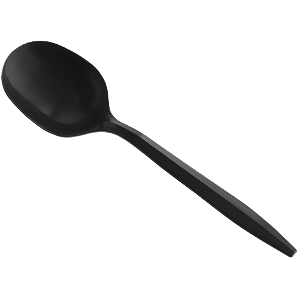 Medium Weight Plastic Spoon Black