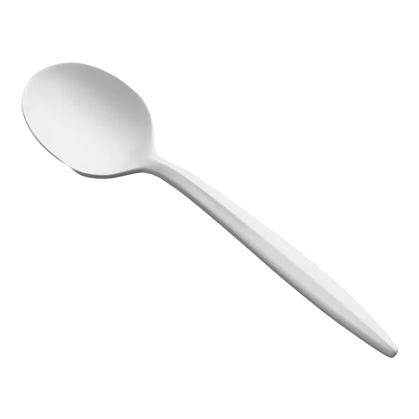 Medium Weight Plastic Spoon White