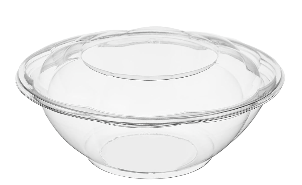 PET Clear Plastic Salad Bowl with Lid 24oz