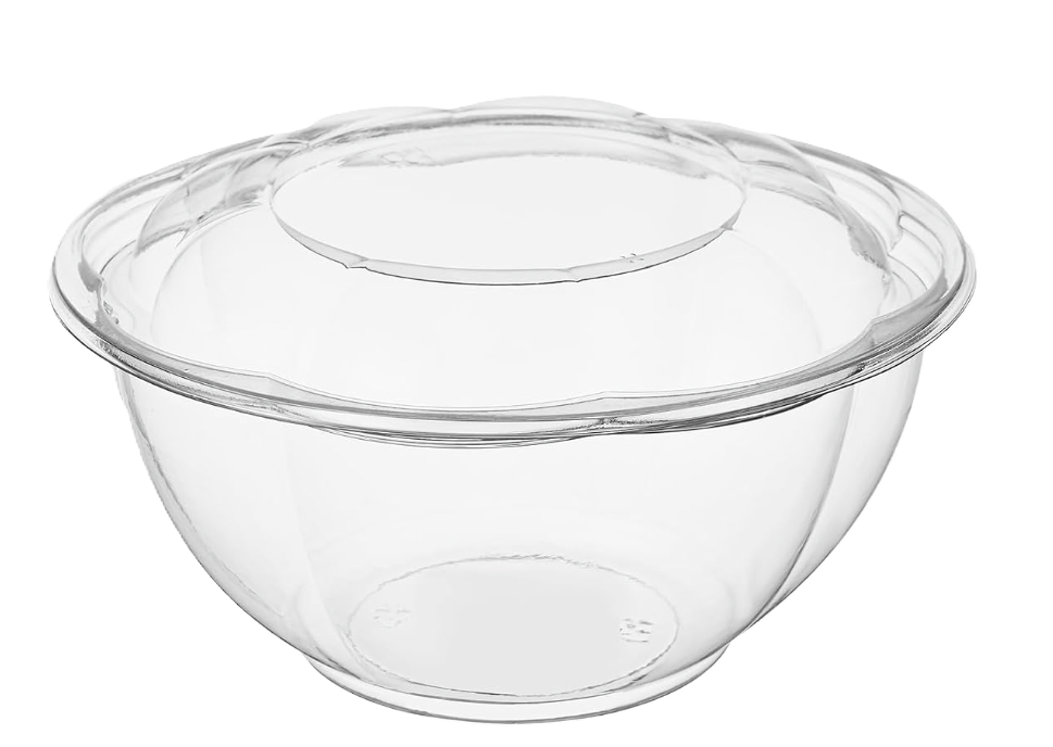 PET Clear Plastic Salad Bowl with Lid 32oz